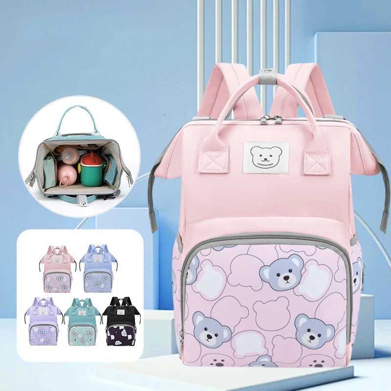 Baby Nappy Bag Mommy Materni Backpack Baby Diaper Bag For Stroller Fashion Printed Bear Large Capaci Waterproof Diaper BagXJ250928