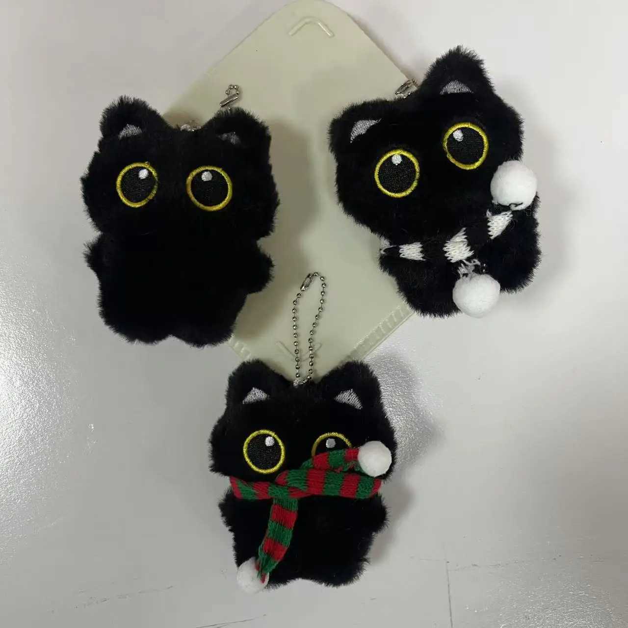 New Style Black Cat Plush Doll Plush Toy Keychain Cute Cat Bag Charm Couple Student Presents Birthday GiftXJ250928