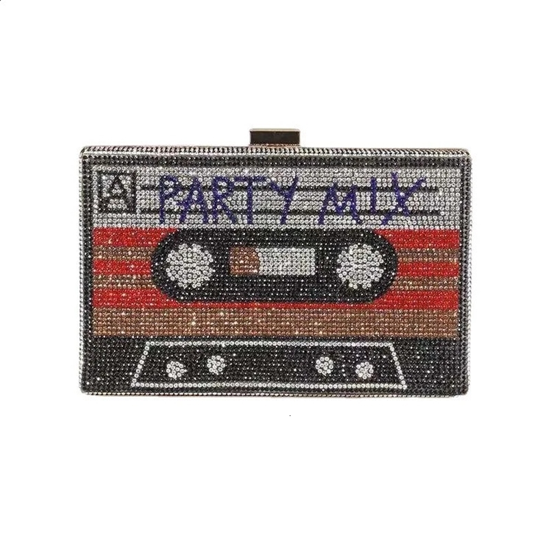 Blue wallet crystal diamond ladies dinner bag clutch portable wedding night party shoulder money 240723Zl