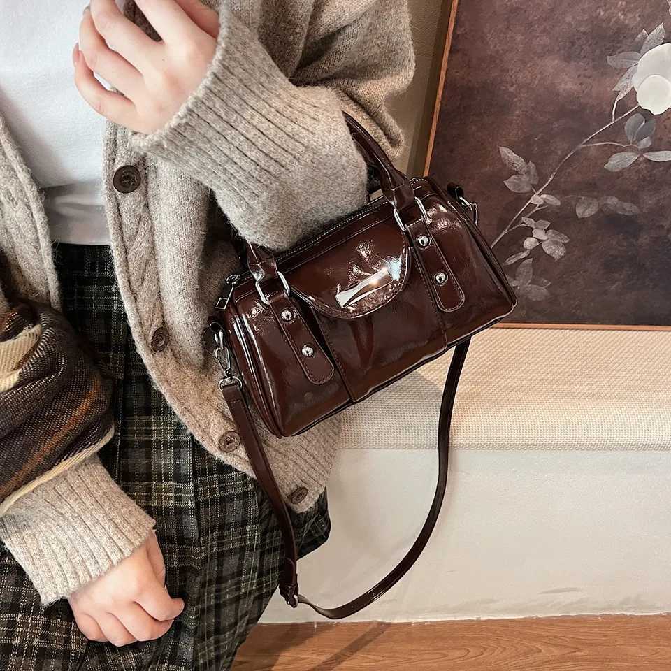 Mini Tophandle Bags for Women Bright Oil PU Leather Pure Color Shoulder Crossbody Bags 2025 Latest Luxury Designer Handbag Sac Z250928