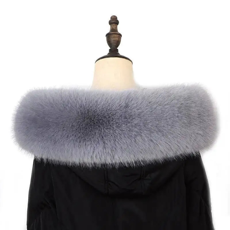 Women Faux Fox Fur Collar Shawl Furry Fur Collar For Winter Coat Hood Fur Decor Fur Scarf Parkas Coat Fur Collar Scarves 250928