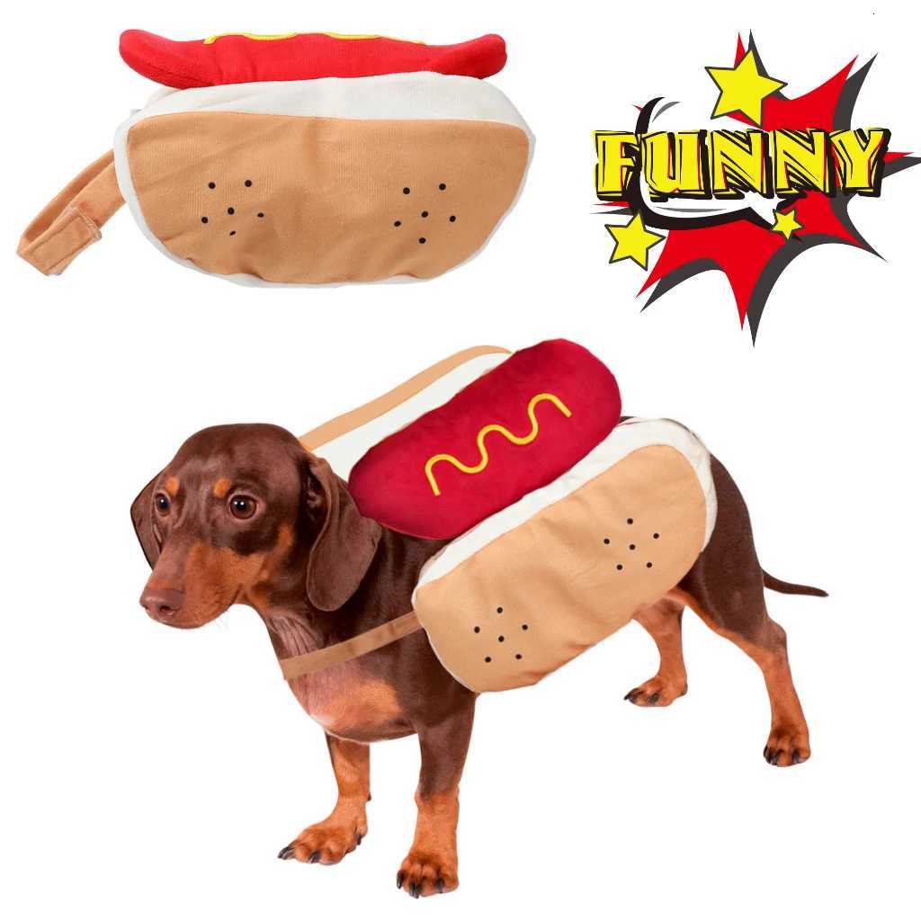 Halloween Dog Cosplay Costume For Small Medium Dogs Cute Hot Dog Shape Adjustable Puppy Party Chihuahua Bulldog Pug Pet Outfits X250928