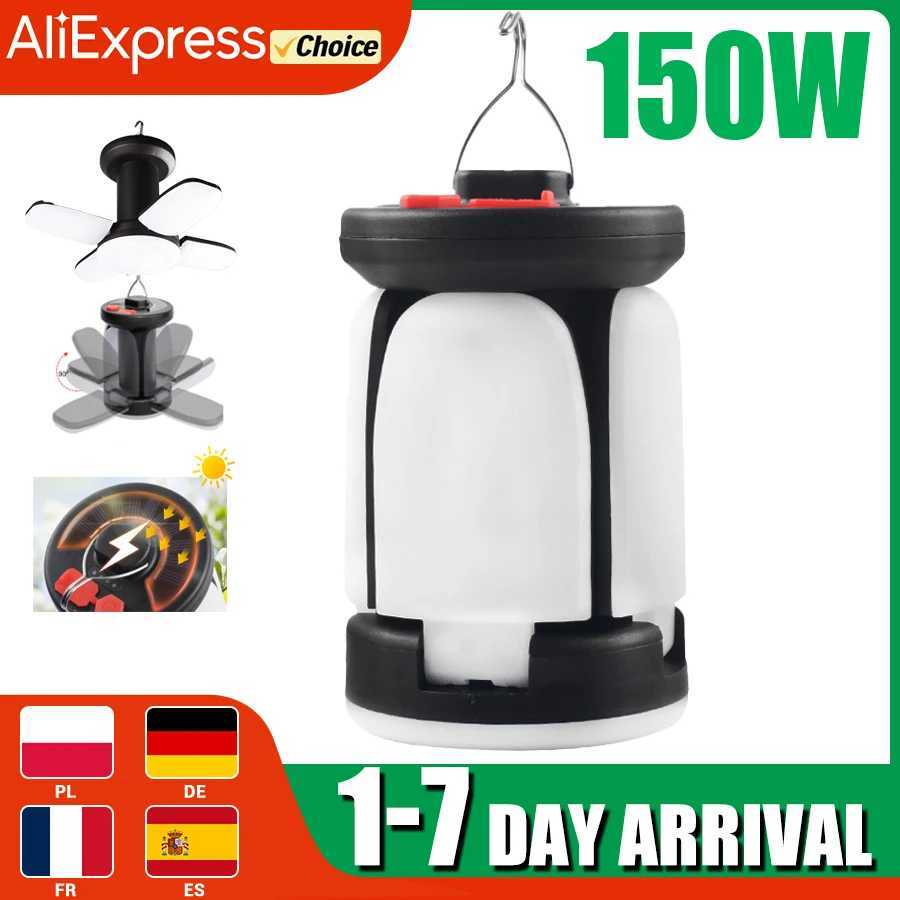 Outdoor Lighting LED Leaf Camping Lamp Hung Emergency Solar USB Rechargeable Tent Camping Lights Fishing Travel Lanterns C250928