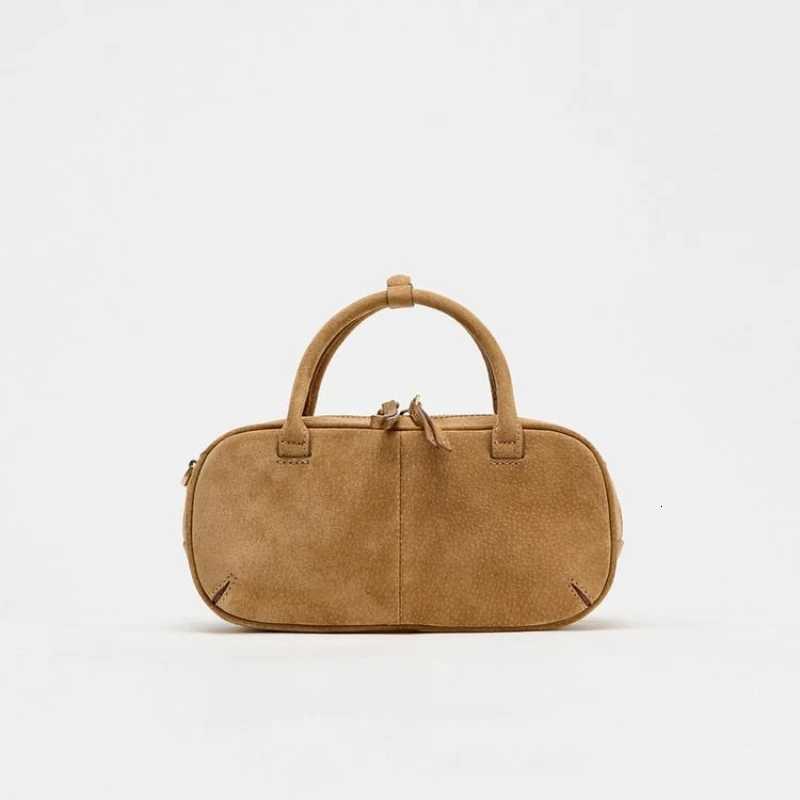 MINI DOUBLE HANDLE SUEDE BAG Luxury Design New in Handbags Womens Casual Baguette Bag with Removable Crossbody Strap Z250928