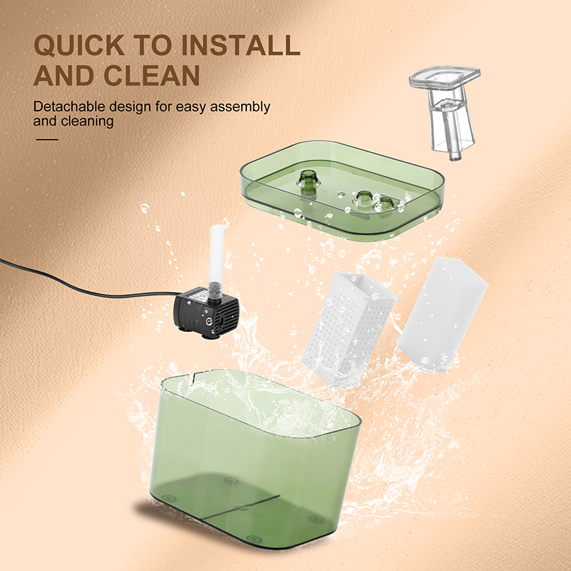 1.5L transparent environmentally friendly cat fountain electric circulation filter pet water dispenser cat product