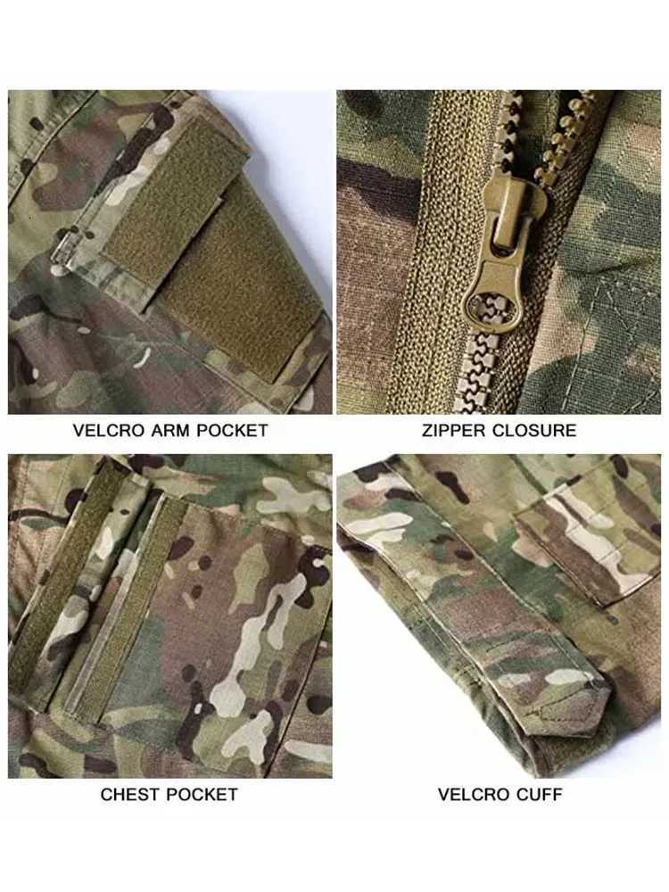 Tactical Jacket Pants Mens Clothing Outfit Camouflage Military ACU Uniform 2PC Set Training Wear Security Officer Uniforms W250928