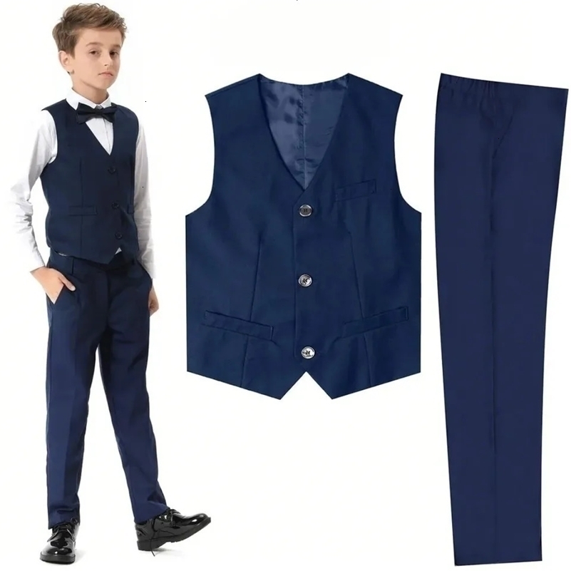 Boys Suit Wedding Kids Flower Formal Easter Child Party Ceremony Birthday Costume Pography with Vest Pants Clothes 250527a