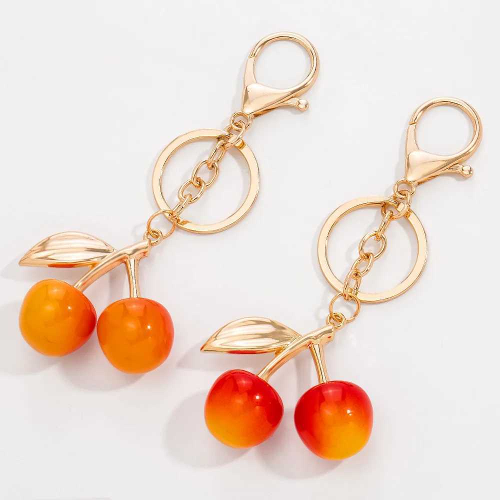 Luxury Highend cherry keychains exquisite car keychains multicolor fashionable ladies bags pendants accessories Y250928