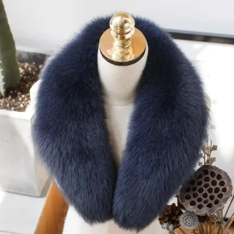Fox Fur Collar Women Genuine Fur Scarf Shawls Winter Female Neck Warm Fur Shawl Scarves Coat Fur Collar Trim Long Shawl 250928