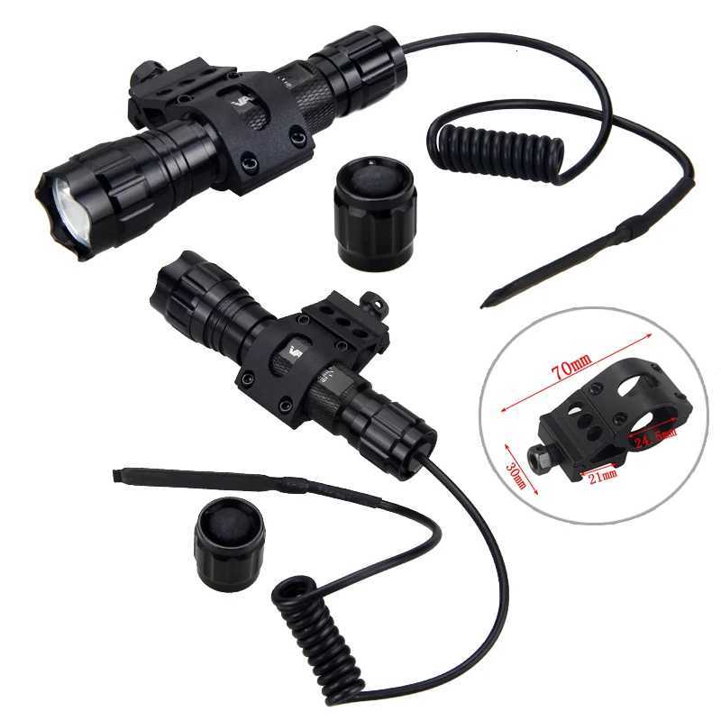5000lm Led White Tactical Hunting Flashlight Weapon Gun Light Rifle Scope Airsoft MountSwitch18650USB ChargerBox D250928