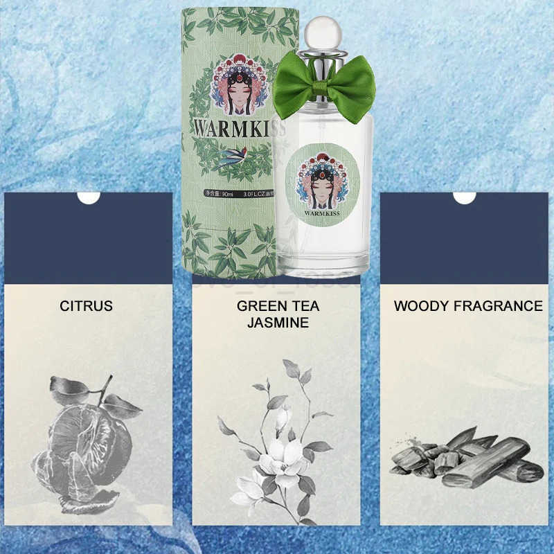 90ML Chinese Tea PerfumeJasmineRoseMuskCitrusLemon ScentOriental Flower Wood FragranceFresh Long Lasting Eau De Toilette Z250928