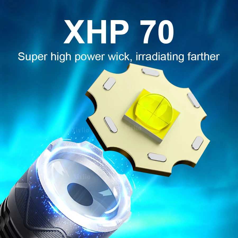 5000000LM Powerful Flashlight USB Rechargeable Flashlights Long Range 3500M Tactical Torch Outdoor Fishing Camping Zoom Lanterns D250928