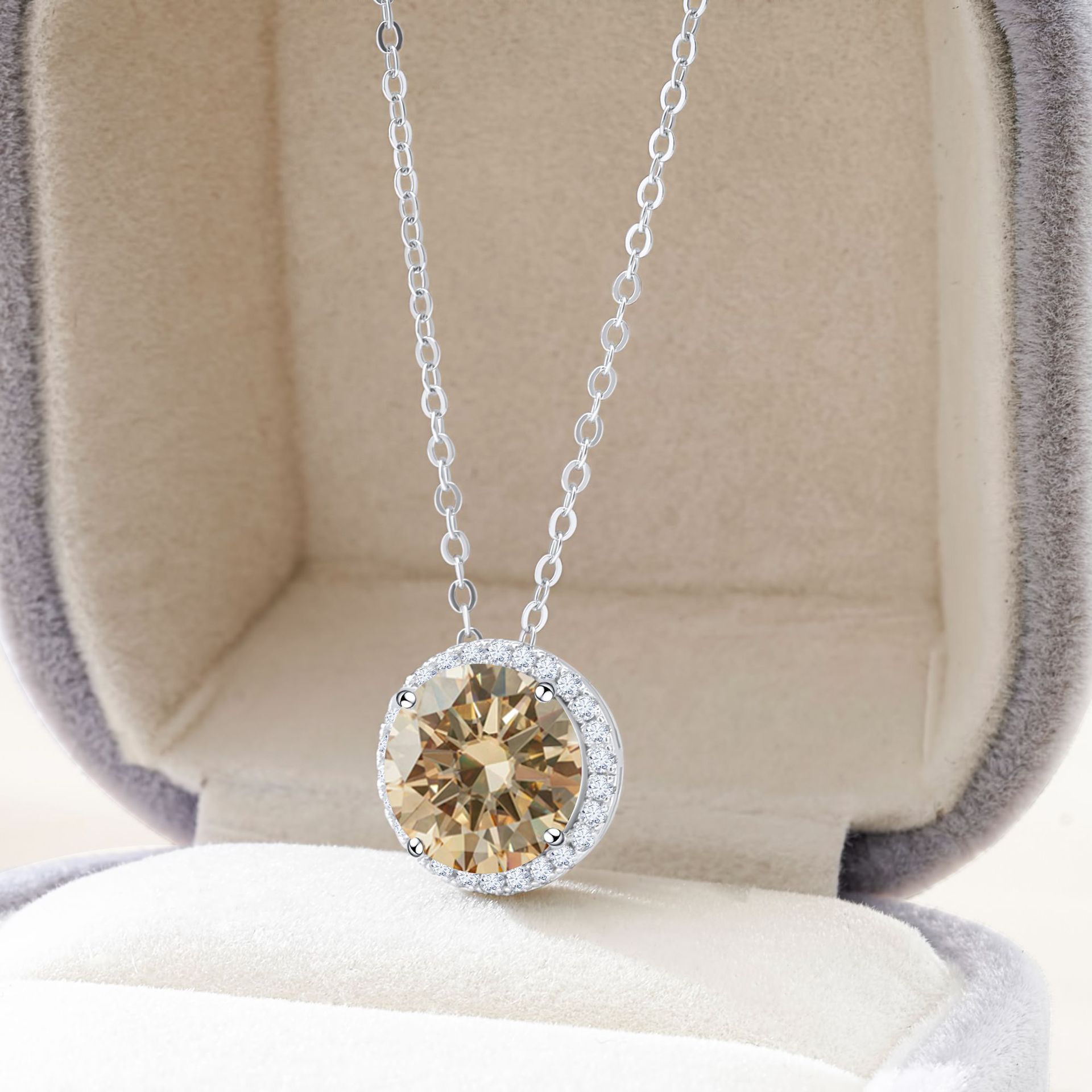 Vvs Moissanite necklace luxury jewelry design Necklaces For Women Silver Fashion Jewelry S925 silver 5CT cut Moissanite necklace Valentine's Day 
