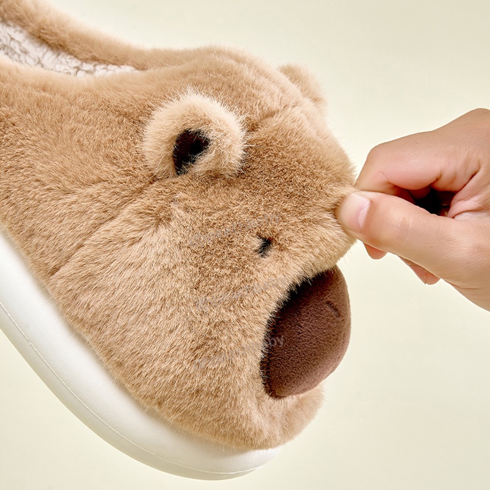 Comfort-Fit Furry Capybaras Themed Cuddle Socks Durable Textured Traction Soles Ideal For Inside Relaxation