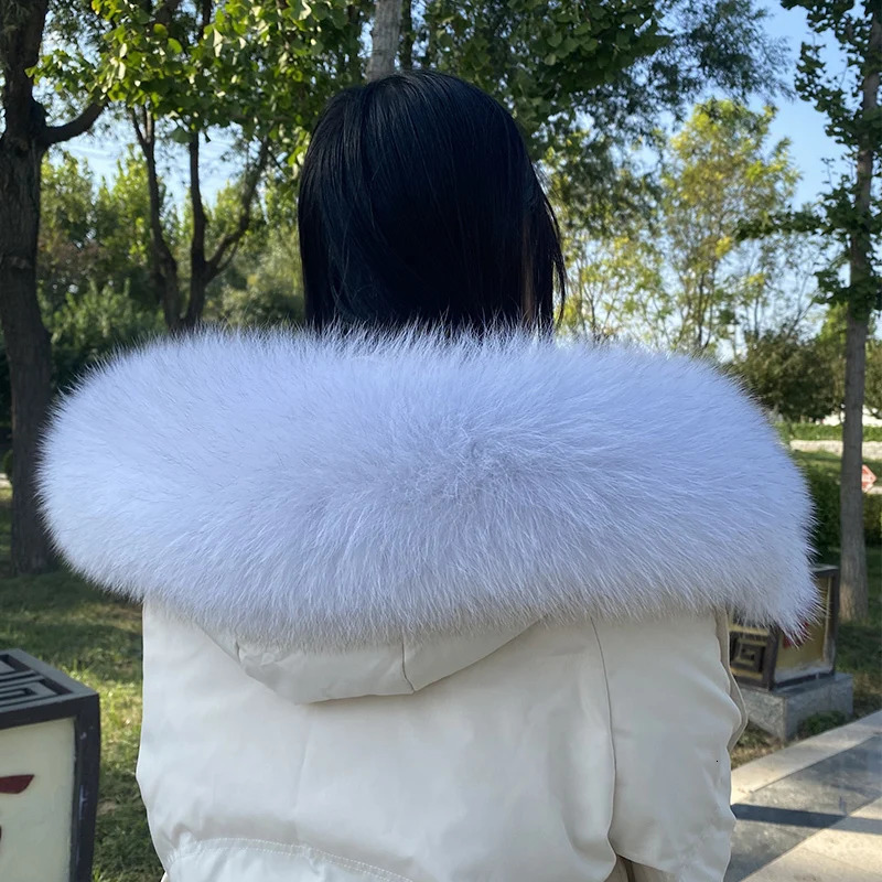 Fox Fur Collar Real Women Winter Fur Hood Decor Real Fur Scarf Female Neck Warmer Natural Fur Shawls Thick Furry Fur Scarves 250928