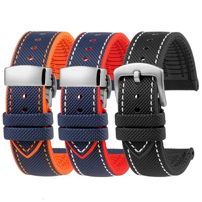 Unisex highquality Nylon rubber Bottom strap 20mm 21mm 22mm 23mm 24mm Waterproof Watchband for any watch brand W250928