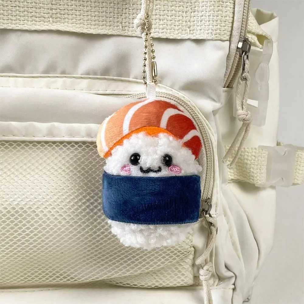 Fashion Kawaii Salmon Keychain Cartoon Japanese Style Sushi Bag Pendant Soft Plush Stuffed Rice Plush Keyring Hanging AccessoryXJ250928