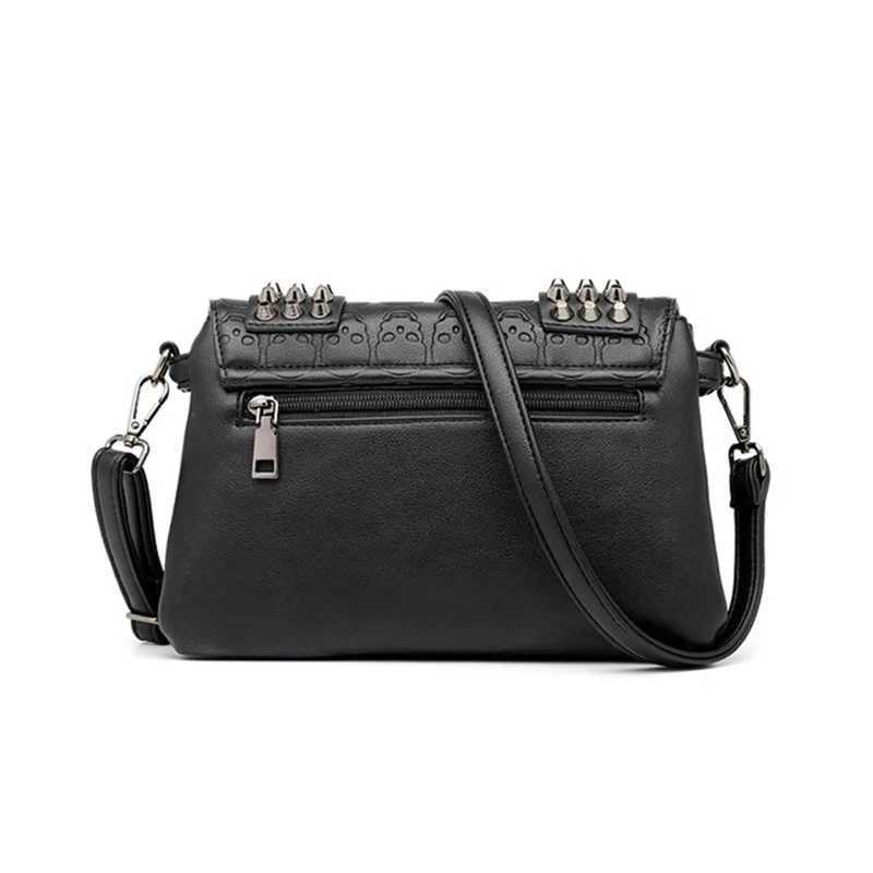 Vintage Brand Rivet Designer Messenger Bag Women Shoulder Crossbdoy Bag Fashion Skull Punk Bag Ladies Flap Handbags Z250928