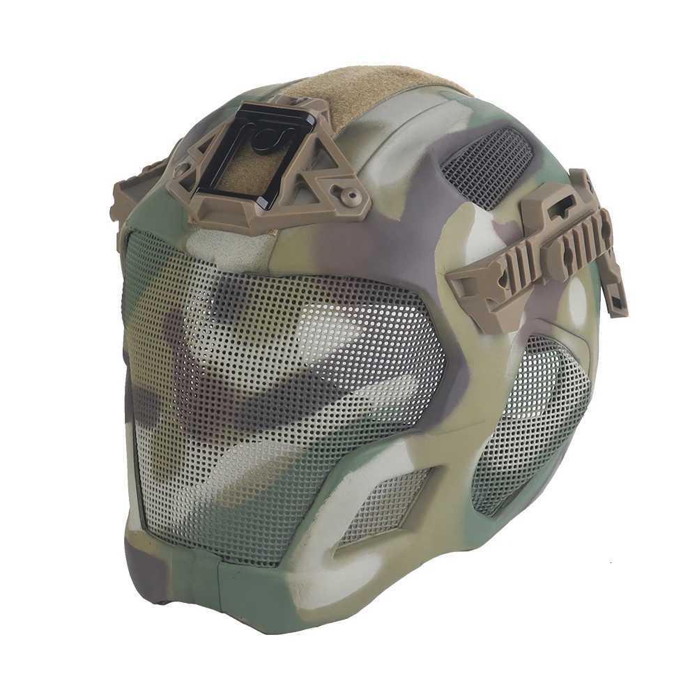 Full Protection Tactical Helmet Militar Hunting Airsoft Paintball CS Steel Mesh Safety Face Mask EVA Lightweight Punk Cosplay W250928