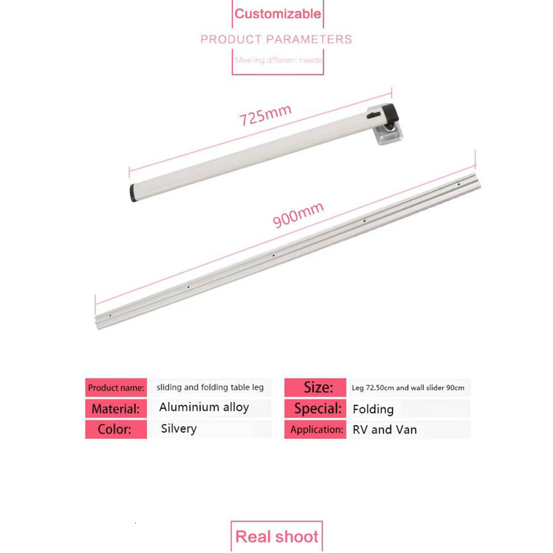 Multi-functional Camping Car Caravan Support Legs with Wall-mounted Sliders and Folding Table Bracket