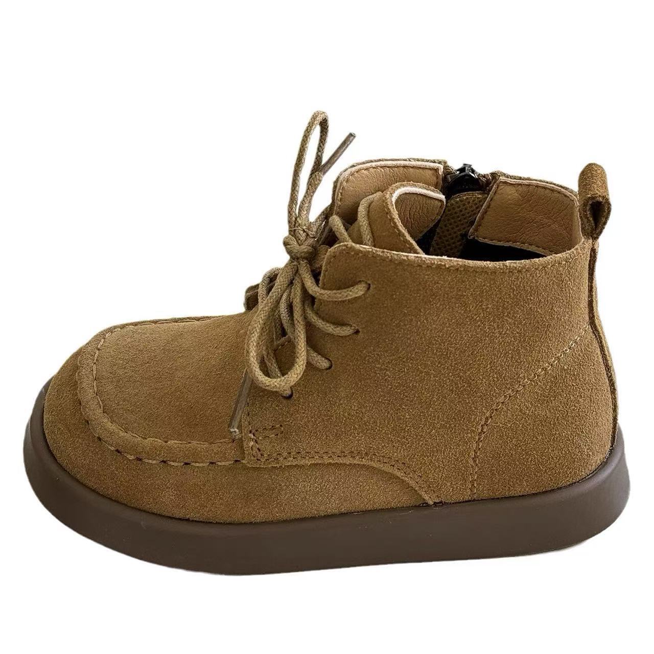 Korean retro children's Martin boots, British boys' leather boots, girls' single boots, autumn and winter new baby short boots, fashion