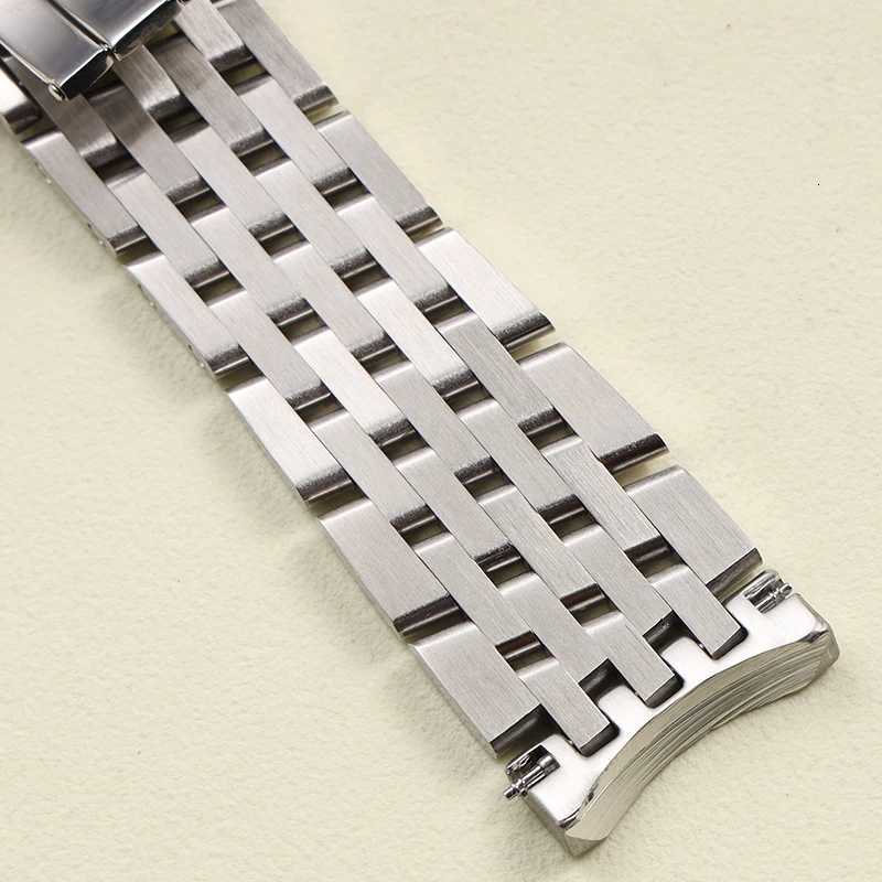 high quality 22 24mm polished silver solid stainlESS steel WATCHband for metal WATCH strAP wrist Bracelet W250928