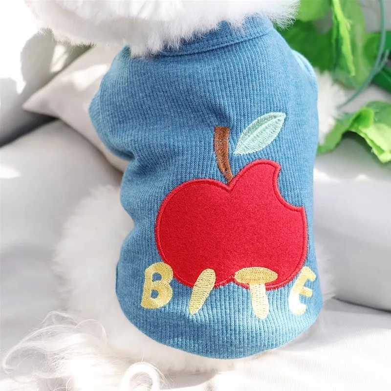 Cute Summer Pet Dog Clothes Bear Apple Print Dog Vest Cats Dogs Sweatshirt Chihuahua Bichon Poodle Undershirt 2025 Puppy T Shirt X250928