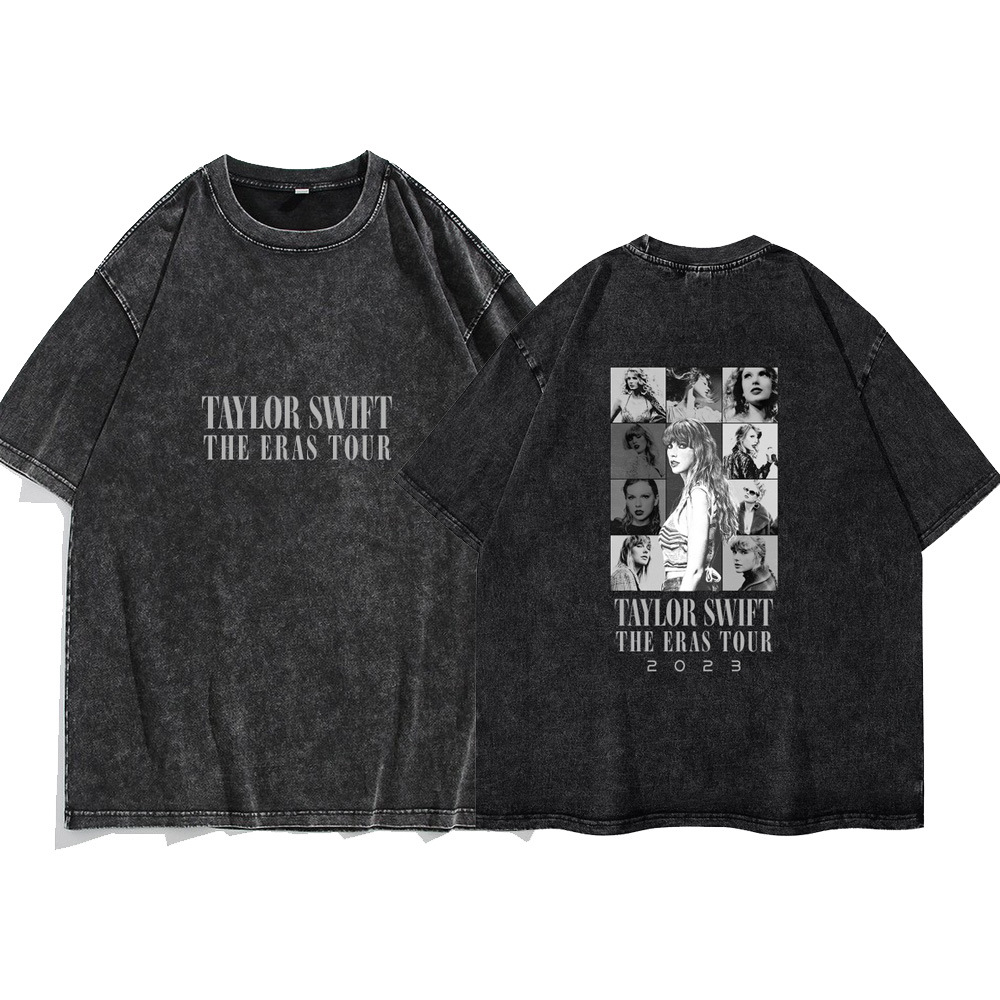 European & American Washed Vintage Short-Sleeve T-Shirt American High-Street Top - TT8569