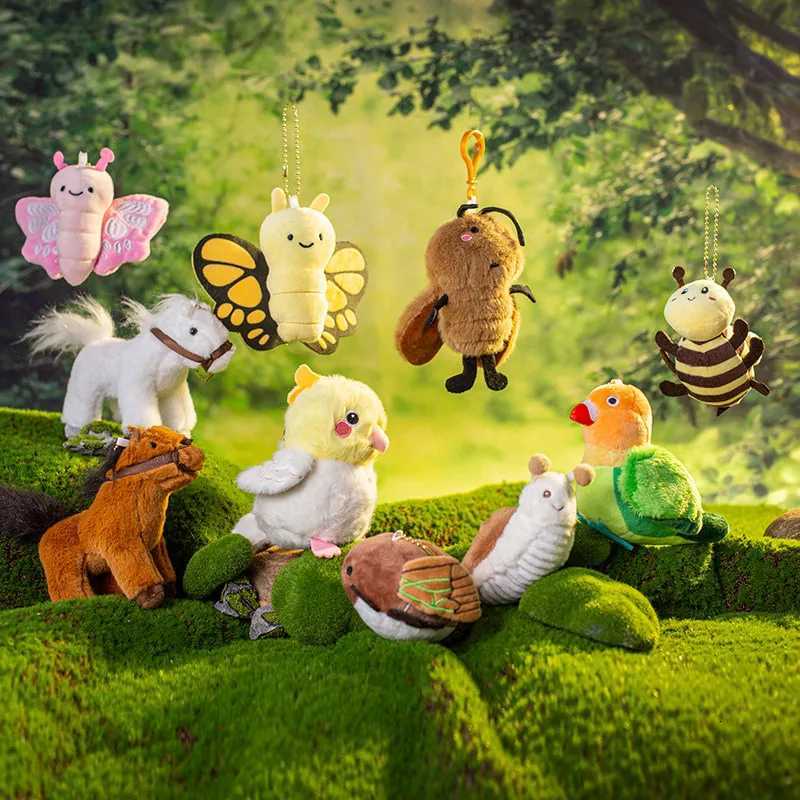 Creative Plush Animal Insect Pendant Cartoon Fresh Keychain Key Pendant Toy INS Style Bagpack Decor Car Pendant Kid GiftXJ250928