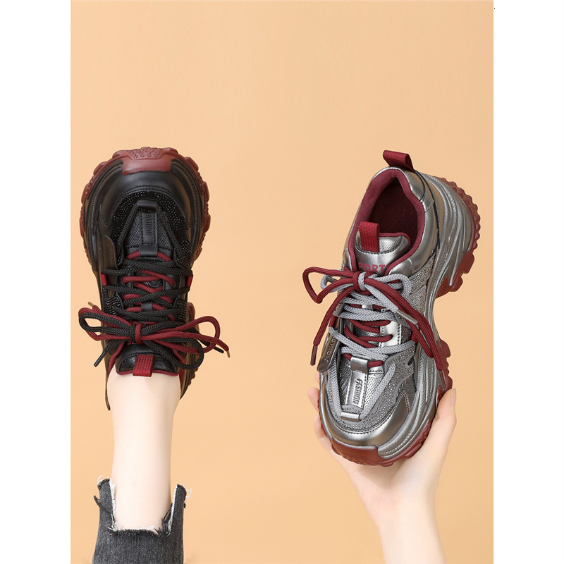 Designer's Water Diamond Thick Bottom Dad and Women's Shoes 2025 New Casual Sports Shoes