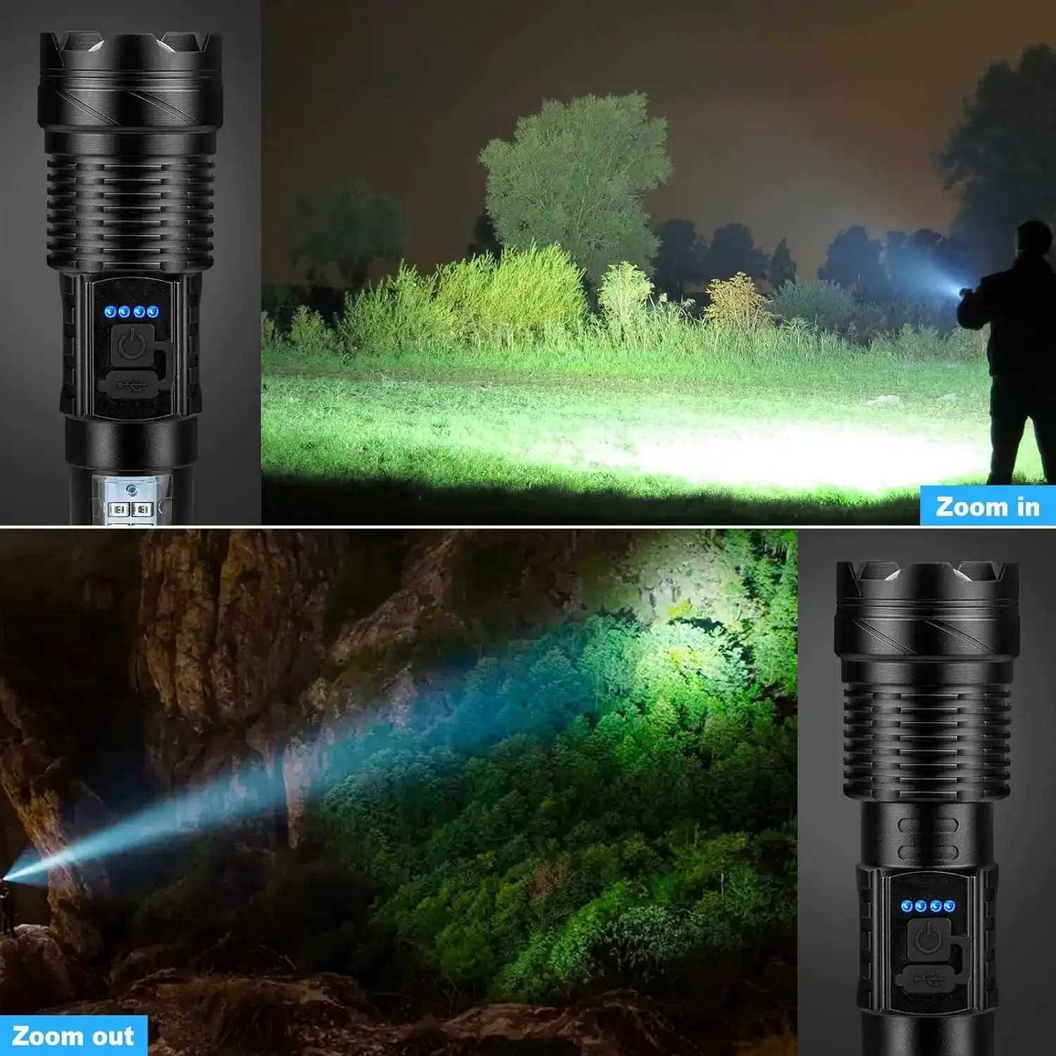 Strong Light Flashlight Charging Long Endurance Outdoor Multifunctional Longrange Illumination Flashlight with Work Light D250928