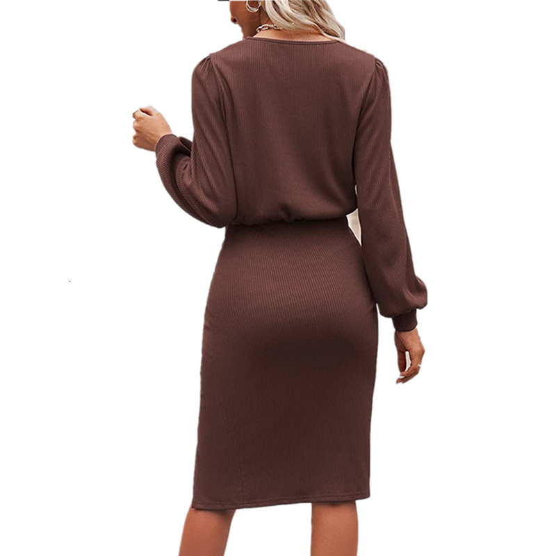 GK Dress For Women Contrast Fabric Evening Elegant Celebrity Party Dress OL Long Sleeve Crew Neck Bodycon Midi Dress 240420