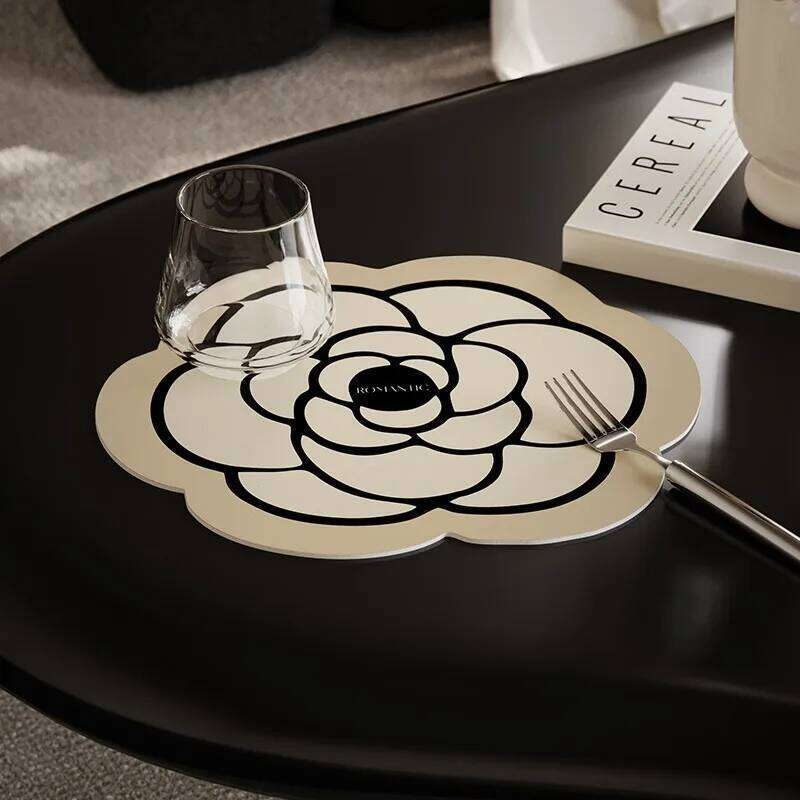 Placemat European Style Western Heat Insulation Dining Table Hotel Coaster Leather Pvc Anti Scald Pu Cup Mat