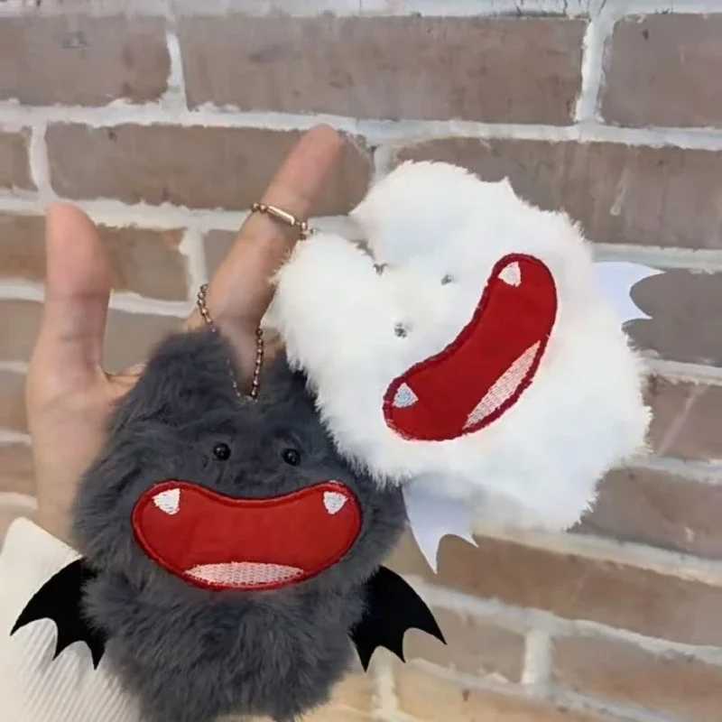 Creative New Cute Bat Plush Keychain Lucky Devil Furry Bag Pendant Funny Key Ring Pendant KeychainXJ250928