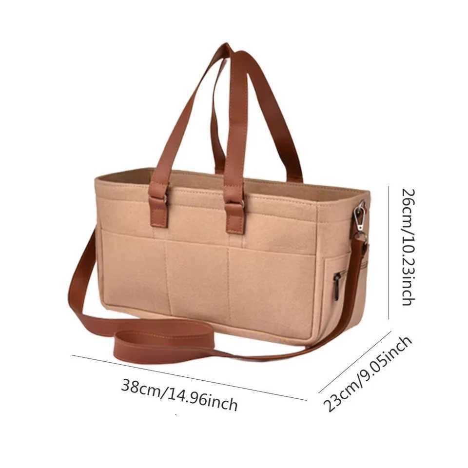 Baby Felt Storage Nursery Organizer Basket Infant Diaper Bag with Handle Caddy Changing Nappy Kids Storage Carrier Large PocketXJ250928