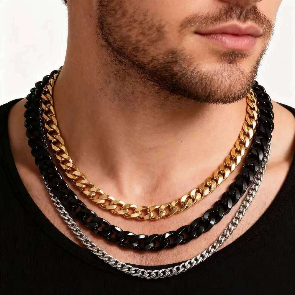 YQ 304L Stainless Steel Miami Cuba Cuban Link Chain Necklace For Men Neck Accessory Jewelry Male