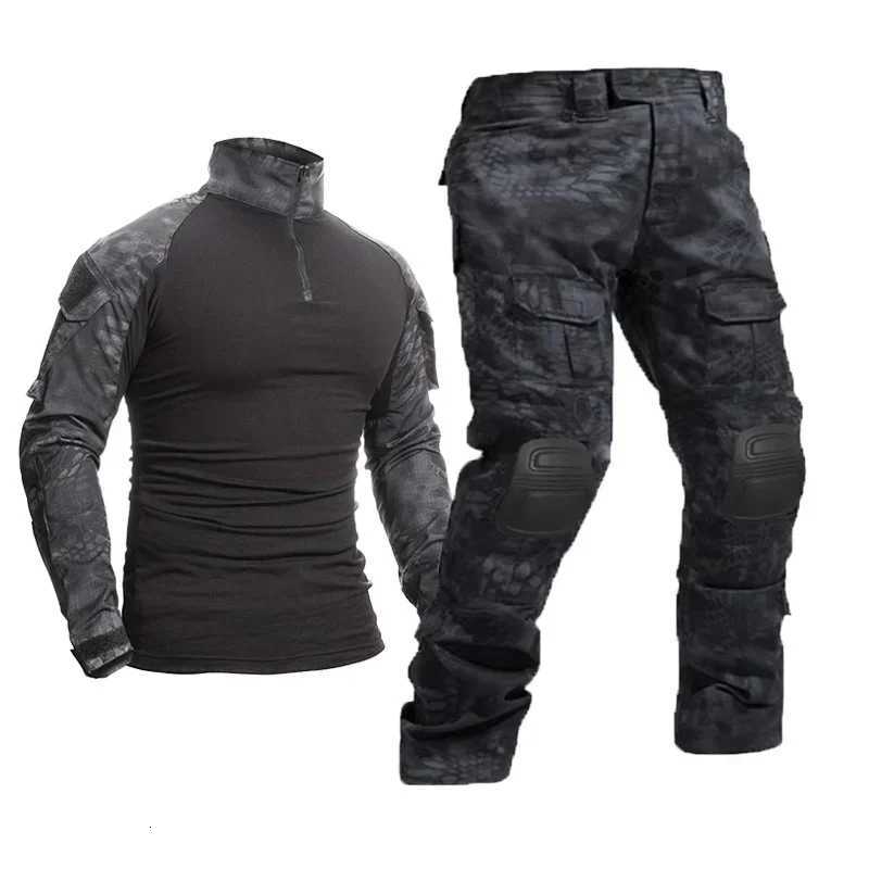 Outdoor Airsoft Tactical Suits Paintball Uniform Work Wear Clothing Combat Shirts Windproof Camo Cargo Pants Men Hunting Clothes W250928
