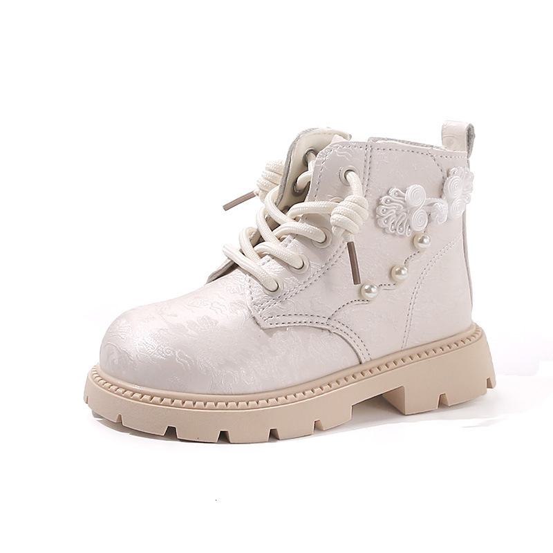 Autumn and Winter New Women's Children's Short Boots Soft Bottom Princess Martin Boots Large Children's Shoes British Trendy Leather Bo