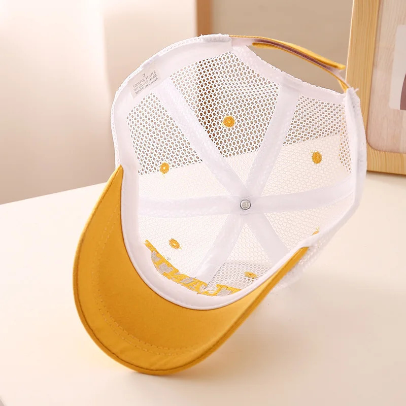 Embroidery Letter Baby Baseball Cap Summer Mesh Thin Sunhat Boys Girls Cotton Caps Kid Hip Hop Fishing Hat 38Y 250813