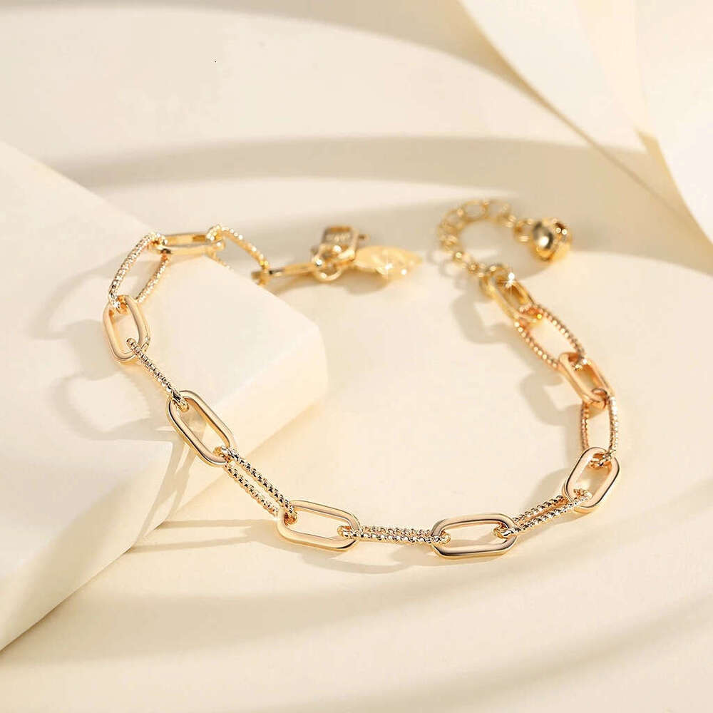 Fashion Brass Gold-Plated Bracelet Thick Unisex Box Chain Jewelry