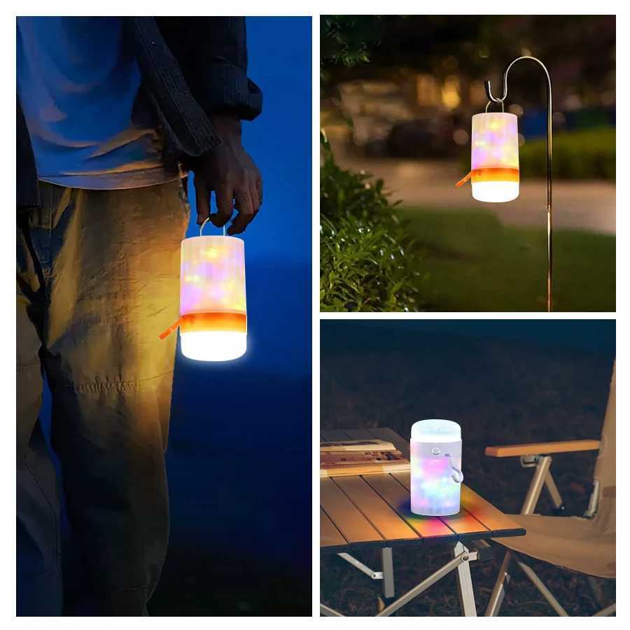 USB Rechargeable Camping String Light 2in1 Outdoor Waterproof Portable String Light with Lighting Mode Hiking Camping Light C250928