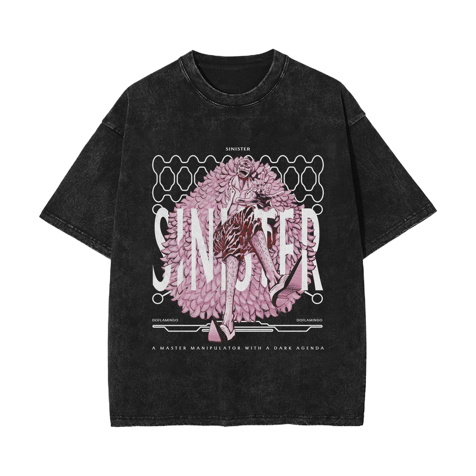 2025 New American-Style Washed Vintage Cotton T-Shirt Zoro, Luffy, Japanese Anime Print Washed Distressed Short-Sleeve T-Shirt - TT8558