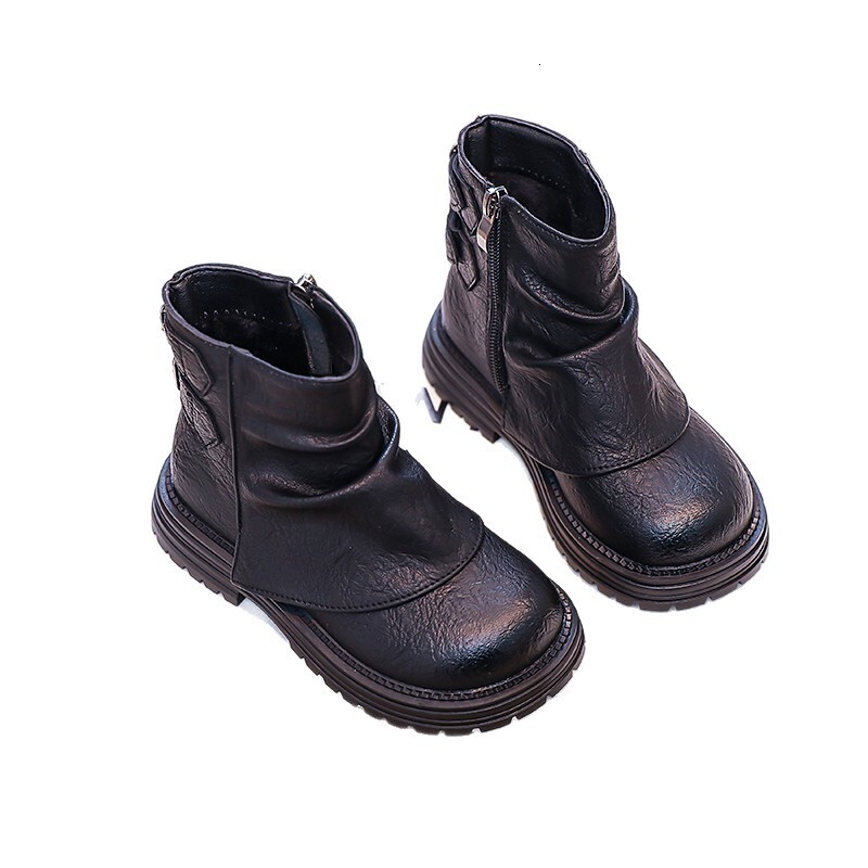 Spring and Autumn New Women's Thick soled Short Boots Retro Brown Short Boots Western Boots Flip up Boots Fashion Trend Children's Boots Des