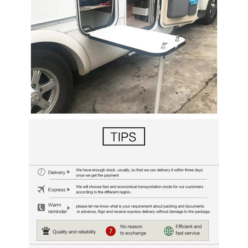 Multi-functional Camping Car Caravan Support Legs with Wall-mounted Sliders and Folding Table Bracket