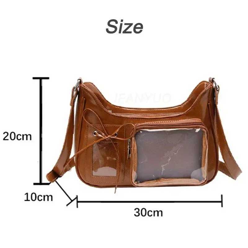 1Pc Black Y2k Harajuku Shoulder Bags Kawaii Japanese Fashion Transparent ItaBag JK Uniform Bag Korean Style School Crossbody Bag Z250928