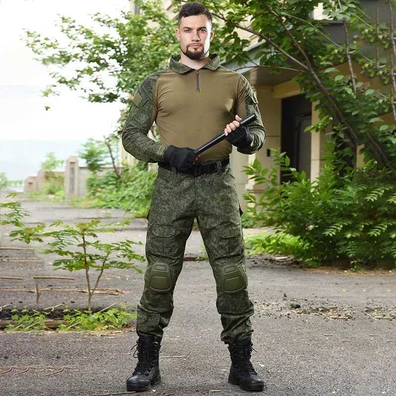 Outdoor Airsoft Tactical Suits Paintball Uniform Work Wear Clothing Combat Shirts Windproof Camo Cargo Pants Men Hunting Clothes W250928