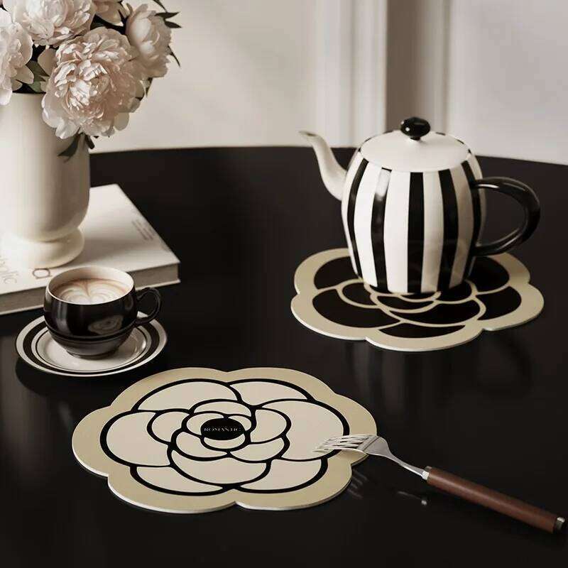 Placemat European Style Western Heat Insulation Dining Table Hotel Coaster Leather Pvc Anti Scald Pu Cup Mat