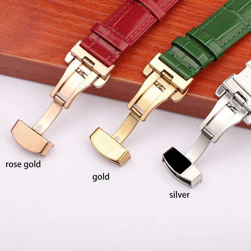 14mm 16mm 18mm 20mm 22mm red green Leather Watch Strap for Men Women Universal folding clasp Wrist Band Cowhide Sport Bracelet W250928