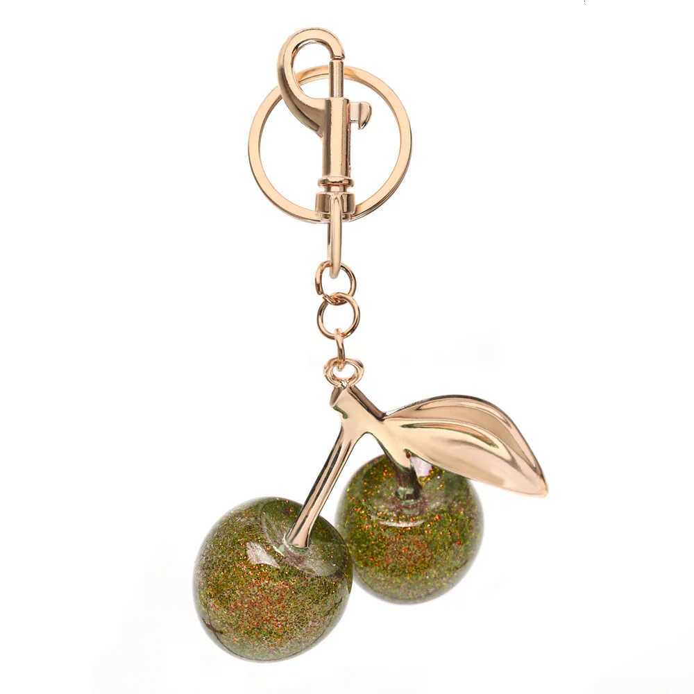 Luxury Cherry Bag Charm Keychain Exquisite Red Cherry Strawberry Apple Fruit Key Chain for Women Bag Purse Pendant Accessories Gift Y250929as