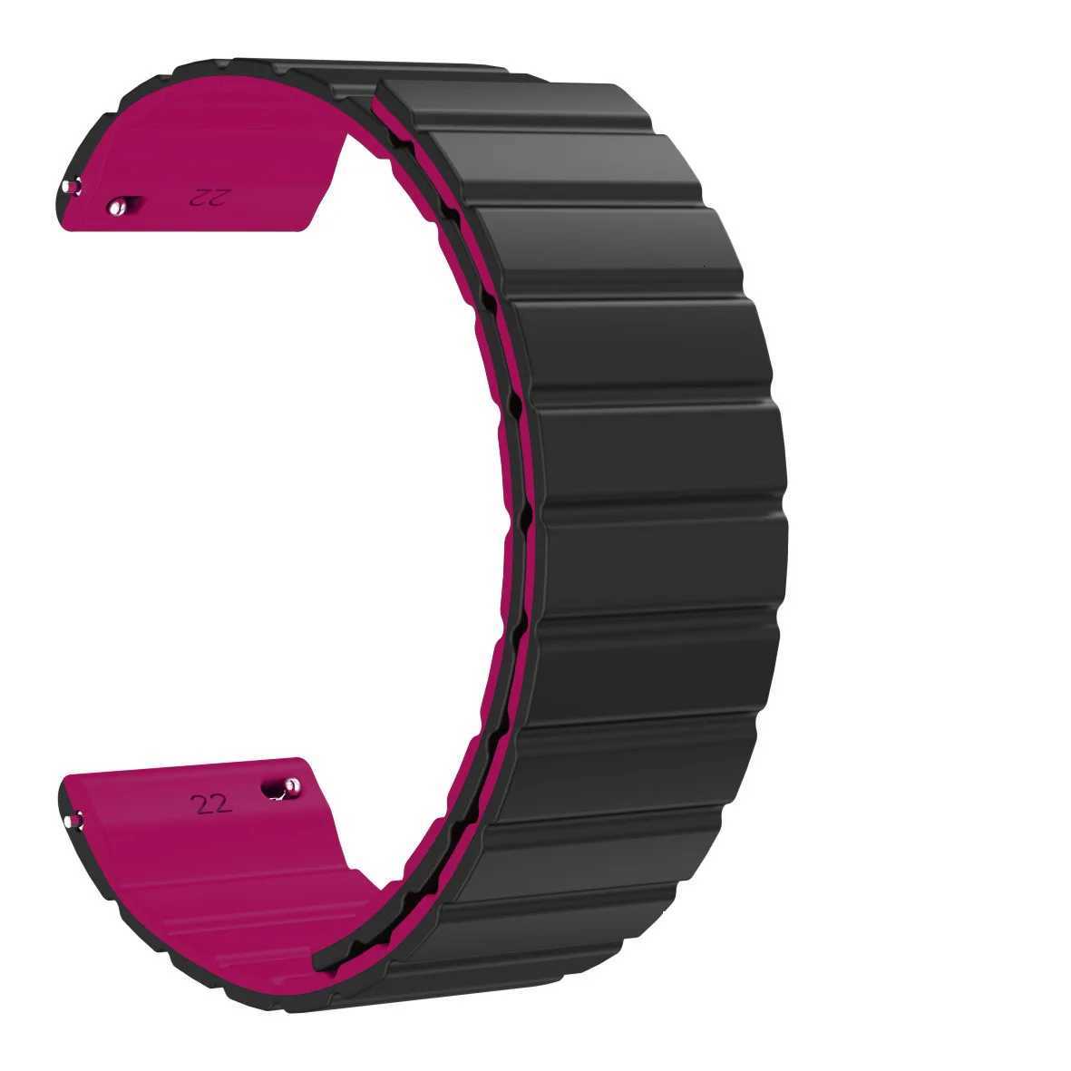 16mm 18mm 20mm 22mm Silicone Magnetic Rubber Watch Strap Band For Smart Sport Watch Connected Bracelet Man Watchband Watchstrap W250928